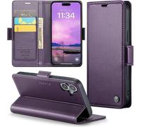 Kalanka-Coque Pour Iphone 17 Étui Portefeuille Cover En Cuir Pu Wallet Avec Cartes Magnétique Et Rfid Protection Antivol Folio Housse Iphone 17 Case, Violet