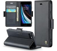 Kalanka-Coque Pour Iphone 8/7/6/Se 2020/2022 ¿¿Tui Portefeuille Cover En Cuir Pu Wallet Avec Cartes Magn¿¿Tique Et Rfid Protection Folio Housse Iphone Se 2/3 Case, Noir
