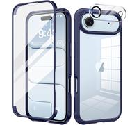 Kalanka-Coque Pour Iphone Air 6,5 Pouces, Antichoc Housse Avec Verre Tremp¿¿ Et Cam¿¿Ra Protecteur, 360¡Ã Prot¿¿G¿¿ Etui Double Face Case Robuste Transparent Int¿¿Grale Coque Pour Iphone 17 Air - Bleu