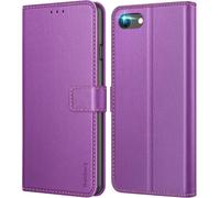 Kalanka-Coque Pour Iphone Se 2022 5g/Se 2020/7/8, [Housse En Cuir Pu Premium] [Etui ? Rabat] [Pochette De Portefeuille], ?Tui De Protection Pour Iphone Se 2022 5g/Se 2020/7/8 - Mauve