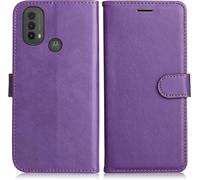 Kalanka-Coque Pour Moto E20 / Moto E30 / Moto E40, Pu En Cuir Coque Portefeuille Étui Housse, Design Classique Tpu Coque Pour Moto E20 / Moto E30 / Moto E40, Violet