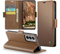 Kalanka-Coque Pour Oppo Reno 12 ¿¿Tui Portefeuille Wallet Cover En Cuir Pu Avec Cartes Magn¿¿Tique Et Rfid Protection Antivol Folio Housse Oppo Reno 12 Case, Brun