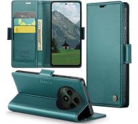 Kalanka-Coque Pour Oppo Reno 12f/Oppo Reno 12fs Étui Portefeuille Wallet Cover En Cuir Pu Avec Cartes Magnétique Et Rfid Protection Antivol Folio Housse Oppo Reno 12fs 5g Case, Vert
