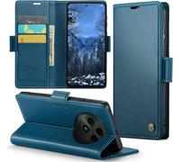 Kalanka-Coque Pour Oppo Reno 12f/Oppo Reno 12fs ¿¿Tui Portefeuille Wallet Cover En Cuir Pu Avec Cartes Magn¿¿Tique Et Rfid Protection Antivol Folio Housse Oppo Reno 12fs 5g Case, Bleu