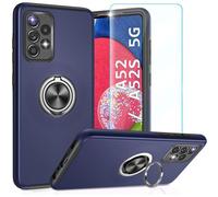 KALANKA-Coque pour Samsung A52 4G/5G/A52s 5G avec 1 protecteur d'écran,Coque Samsung Galaxy A52 avec Support d'anneau magnétique Rotatif intégré,PC et TPU Silicone Etui Antichoc Housse pour Galaxy A5