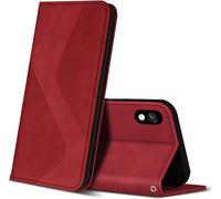 Kalanka-Coque Pour Samsung Galaxy A10 / Galaxy M10, Premium ?Tui Housse En Cuir De Protection Avec [Emplacements Cartes], Clapet Folio Portefeuille Pour Samsung Galaxy A10 / Galaxy M10 (Rouge)