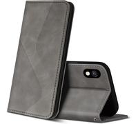 Kalanka-Coque Pour Samsung Galaxy A10 / Galaxy M10, Premium ?Tui Housse En Cuir De Protection Avec [Emplacements Cartes], Clapet Folio Portefeuille Pour Samsung Galaxy A10 / Galaxy M10 (Gris)