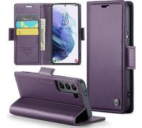 Kalanka-Coque Pour Samsung Galaxy S21 Plus Étui Portefeuille Wallet Cover En Cuir Pu Avec Cartes Magnétique Et Rfid Protection Antivol Folio Housse Samsung S21 Plus Case, Violet