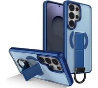 KALANKA-Coque pour Samsung Galaxy S26 Ultra Étui Magnétique Compatible MagSafe avec Support Caché et Anneau en Métal, Housse Protection Militaire Anti-Choc en Mat Translucide (Bleu)