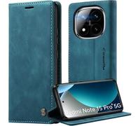 KALANKA-Coque pour Xiaomi Redmi Note 15 Pro Plus 5G, [Blocage RFID] [Pochette de Portefeuille] Étui Cuir PU Magnétique Protection Flip Antichoc Housse pour Redmi Note 15 Pro+ 5G, Bleu Vert