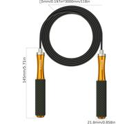 Kalanka-Corde À Sauter Pour Homme, Femme, Enfant ¿ Double Roulement À Billes ¿ Rotation À 360 Degrés ¿ Poignée En Métal Recouverte De Silicone ¿ Corde À Sauter Réglable De 3 M De Long ¿ Bon Pour
