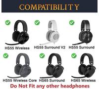 KALANKA-Coussin Coussinets de Rechange pour Corsair HS65/HS55 Surround filaires, HS55 Surround V2 et HS 65/HS 55 Wireless Core Casques Gaming, Cuir Protéiné Souple et Mousse Haute Densité