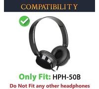 KALANKA-Coussin Coussinets d'oreille pour Yamaha HPH-50B Casque Fermé Compact, en Cuir Protéiné Souple et Mousse Haute Densité, épaisseur Accrue - Noir