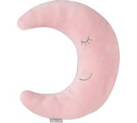 Kalanka-Coussin Décoratif Pour Chambre D'enfant En Forme De Lune Style - 30 X 25 Cm - Oreiller Bébé En Peluche - Visage Souriant Brodé - Rose Pastel