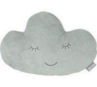 Kalanka-Coussin Décoratif Pour Chambre D'enfant En Forme De Nuage Style - 32 X 19 Cm - Oreiller Bébé En Peluche - Visage Souriant Brodé - Vert Givré