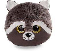 KALANKA-- Coussin GLUBSCHIS Raton Laveur Clooney Candy 30x30cm Gris-Oreiller Doux pour Les garçons, Les Filles, Les bébés & Les Amateurs de Peluches-Idéal Non Seulement pour la Maison, 48586