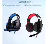 KALANKA-Coussinets compatibles avec KOTION Each G2200 G2000 Casques Coussin de Remplacement (Cuir Respirant/Étoffe Durable et Mousse à Mémoire)
