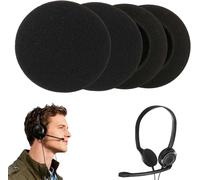 KALANKA-Coussinets de Rechange en Mousse, 4 Pcs Coussinets en Mousse Souple Compatibles avec Casques Senn-heiser EPOS PC 2/PC 3 Chat/PC 5/PC 7 USB/PC 8 USB (Noir)
