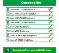 KALANKA-Coussinets d'oreille Compatible avec Sony MDR-ZX100 MDR-ZX110NA ZX300 ZX310 V150 V300 ZX102dpv DR-BT101 Headphones Coussinets d'oreille de Rechange