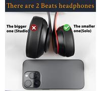 KALANKA-® Coussinets d'oreille, Oreillettes de Remplacement pour Beats Solo 2 & Solo 3 sans Fil Casque Supra-auriculaire, Cache-Oreilles Couverts en Cuir protéine, supression de Bruit Mousse à mémoir