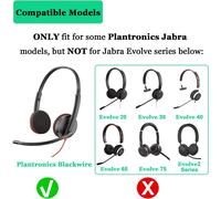 KALANKA-Coussinets d'oreille pour Casque Plantronics Coussinets de Rechange en Mousse conçus pour Plantronics HW251N HW261N HW510 HW520 Blackwire C320 3210 3220 3320 Jabra Pro 920 Biz 2300 GN2000 (lo