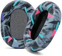KALANKA-Coussinets Wicked Coussins Extra Épais pour Sony XM5 - Coussins en Cuir PU Souple, Mousse à Mémoire de Luxe à Isolation du Bruit, Épaisseur Ajoutée 90's Black