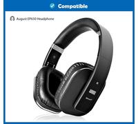 KALANKA-Coussins de Remplacement pour Coussinets d'oreille et Bandeau compatibles avec Le Casque August EP650. Revêtement des Coussins d'oreille en Cuir protéiné Doux respectueux de la Peau.