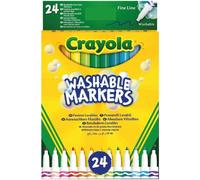 KALANKA-Crayola-24 Feutres lavables, pointe fine, couleurs assorties, pour l'école et les loisirs, 58-6571