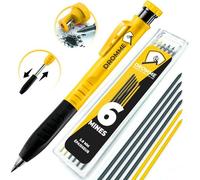 Kalanka-Crayon Chantier Menuisier Charpentier Professionnel [+ 7 Mines Multisupport + Taille-Mine + Grip Ergonomique] Porte Mine Extensible - Outillage Parfait Pour Le Bricolage