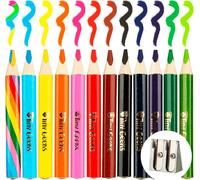 Kalanka-Crayons De Couleur Jumbo - Nouveauté -12 Crayons De Couleurs Enfant & Crayon Arc-En-Ciel + Taille-Crayon + Parfait Pour Les Jeunes Écoliers + Recommandés Par Les Professeurs