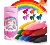 Kalanka-Crayons Pour Les Tout-Petits, 18 Crayon De Couleurs Enfants Avec Porte-Stylo, Non Toxiques& Lavables Fusées Et Licornes Feutres De Coloriage, Fournitures D'art À Colorier Cadeaux Pour Filles