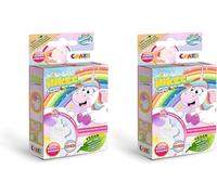 Kalanka-Craze Foamy Unicorn Bombe De Bain Enfant En Forme De Licorne Boule De Bain Effervescente Rose, Jaune & Violet - Testée Dermalogiquement (Lot De 2)