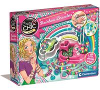 KALANKA- Crazy Chic Rainbow Bracelets 7 Ans+ Coffret Bijoux Enfant avec Perles, Chaînes, Fermoirs et Bracelet en Lycra Kit DIY à Créer Activité Manuelle Idée Cadeau loisirs créatifs