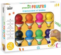 KALANKA-Crea Lign' Coffret Loisir Créatif - Mes Premiers feutres x8 - Dès 12 Mois - CL215, Rouge, Orange, Rose, Jaune, Noir, Bleu, Vert, Violet