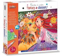 KALANKA-Créa Lign - Coffret Loisir Créatif pour Enfant - Cartes à Créer - Fantasy de Diamants, orange