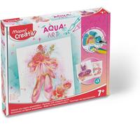 KALANKA-Creativ - Aqua'Art Danse - Activité Aquarelle pour Enfants - Coloriage aux Crayons Aquarellables + Pinceau à Eau sur Supports Métallisés - 3 Affiches à Colorier et Personnaliser - Dès 7 Ans