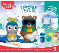KALANKA-Creativ - Plaster Friends Winter - Kit Complet de Création de 2 Figurines en Plâtre Lapin et Ours - Facile à Réaliser - Activité Manuelle et Artistique Dès 5 Ans