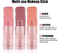 Kalanka-Crème Blush Stick Maquillage Pour Les Joues, Multi-Usage Maquillage Mat Cheek Wand Blusher Facile À Estomper, Finition Rosée Naturelle De Longue Durée Pour Un Eclat Radieux