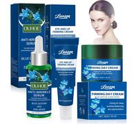 Kalanka-Crème De Jour Redensifiante Gentiane Bleue Et Edelweiss, Sérum Anti-Rides Bio Gentiane Bleue, Crèmes Contour Des Yeux, Réduit Les Rides Profondes, Pour Tous Types De Peau