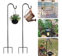 KALANKA-Crochet de Berger, 81,5 cm Crochets de Jardin avec Base à 3 Griffes, RéGlables en Hauteur Lanterne Support, pour Panier à Fleurs, Mangeoire à Oiseaux, DéCoration, 2 PièCes