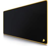 KALANKA-CSL - Tapis de Souris Gaming Bordure Jaune 900x400mm - sous-Main Bureau Gamer Extra Large XXL en Tissu, Base antidérapante - Précision, Vitesse et Confort - pour Tous Types de Souris et Clavi