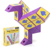 KALANKA-Cube Serpent Magique avec thème Poker, 36 Blocs de Cube Serpent Rapide pour remplir Les Sacs de fête pour Les Enfants, Casse-tête éducatif Serpent Jouets Amusants Cadeaux de fête (Violet)