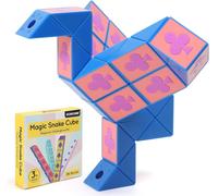 KALANKA-Cube Serpent Magique avec thème Poker, 36 Blocs de Cube Serpent Rapide pour remplir Les Sacs de fête pour Les Enfants, Casse-tête éducatif Serpent Jouets Amusants Cadeaux de fête (Bleu)