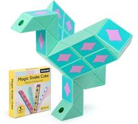 KALANKA-Cube Serpent Magique avec thème Poker, 36 Blocs de Cube Serpent Rapide pour remplir Les Sacs de fête pour Les Enfants, Casse-tête éducatif Serpent Jouets Amusants Cadeaux de fête (Vert)