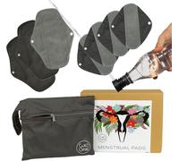 Kalanka-Culoclean 7pcs (4s+3m) Serviette Hygiénique Menstruel Réutilisable En Fibre De Bambou. Protège-Slip Lavable, Écologique, En Tissu Respirant Et Imperméable + Sac + Bidet Portable