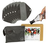 Kalanka-Culoclean 7pcs (S) Petite Serviette Hygiénique Menstruelle Réutilisable En Fibre De Bambou. Protège-Slips Écologiques, En Tissu Respirant Et Imperméable + Sac + Bidet Portable