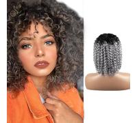Kalanka-Curly Lace Front Bob Wig Human Hair 150% Density Pre Plucked Free Part With Baby Hair Brazilian Remy Hair Free Part Grade 8a Unprocessed Virgin Hair Bob Perruque Cheveuxe 8 Pouce