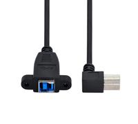 KALANKA-CY 50 cm USB 3.0 Retour Panel Mount type B femelle vers à 90 degrés à angle droit type B mâle câble d'extension