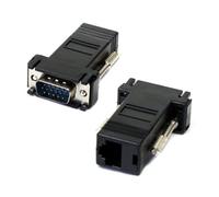 KALANKA-CY Rallonge mâle VGA RGB 15 broches vers LAN Cat5 Cat5e RJ45 Ethernet femelle Noir