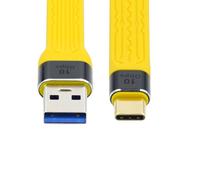 KALANKA-CY USB to USB C Cable, USB 3.0 Type A Male to USB 3.1 Type C Male Host 10Gbps Flat Slim FPC Data Cable for Laptop and Phone Yellow